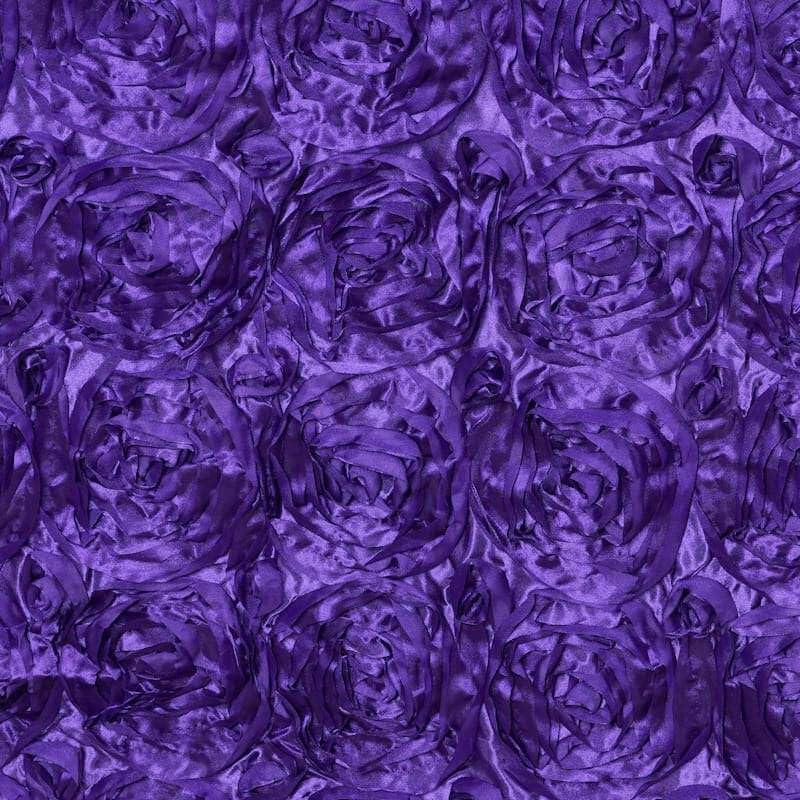 Efavormart Wonderland Rosette Premium Table Runners for Weddings Party Banquets Decor Fit Rectangle and Round Table - Purple