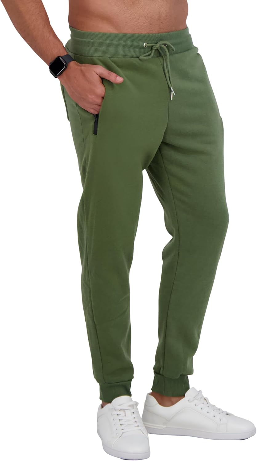 Fleece Mens Joggers with Zipper Pockets, Mens Sweatpants, Workout Sweats for Men S-2XL