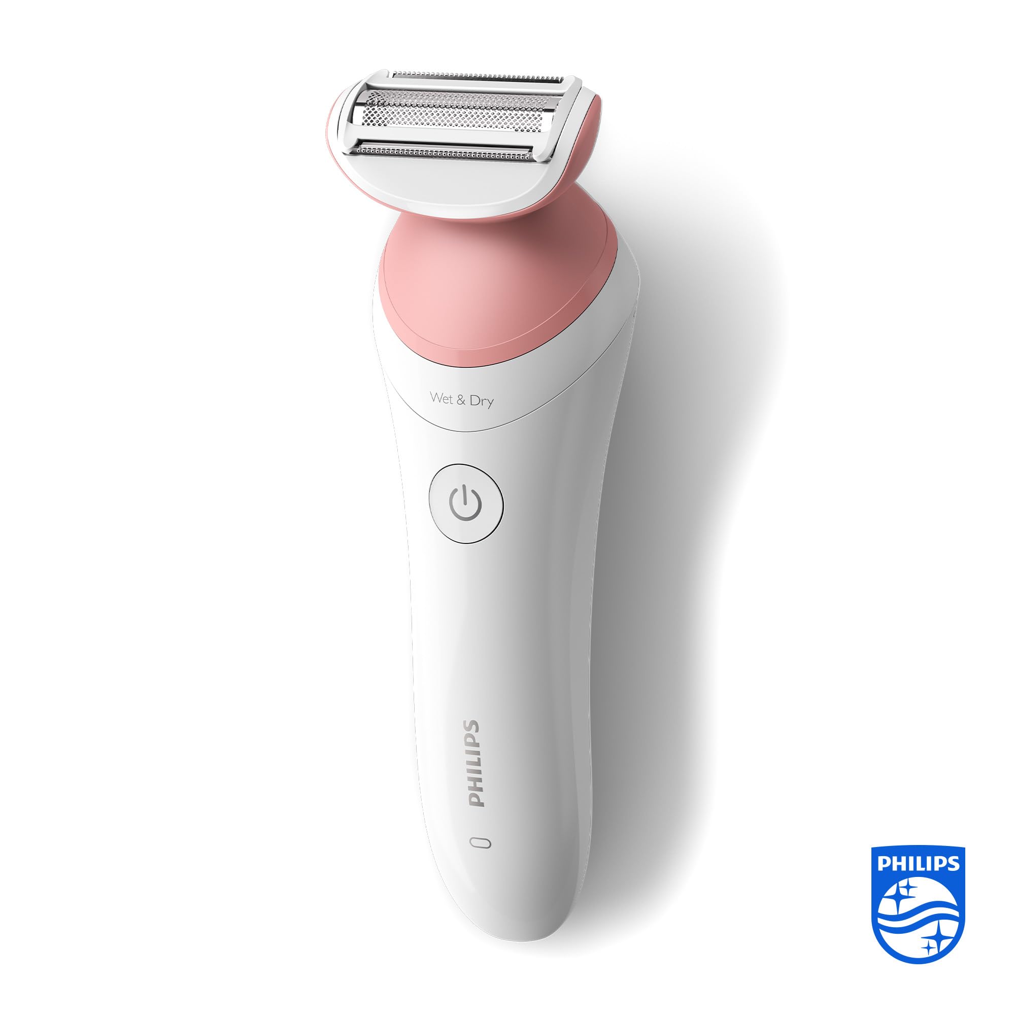 PHILIPS Lady Shaver Series 6000 Kabelloser Rasierer mit 6 Zubehörteilen BRL146/00 Weiß Rosa