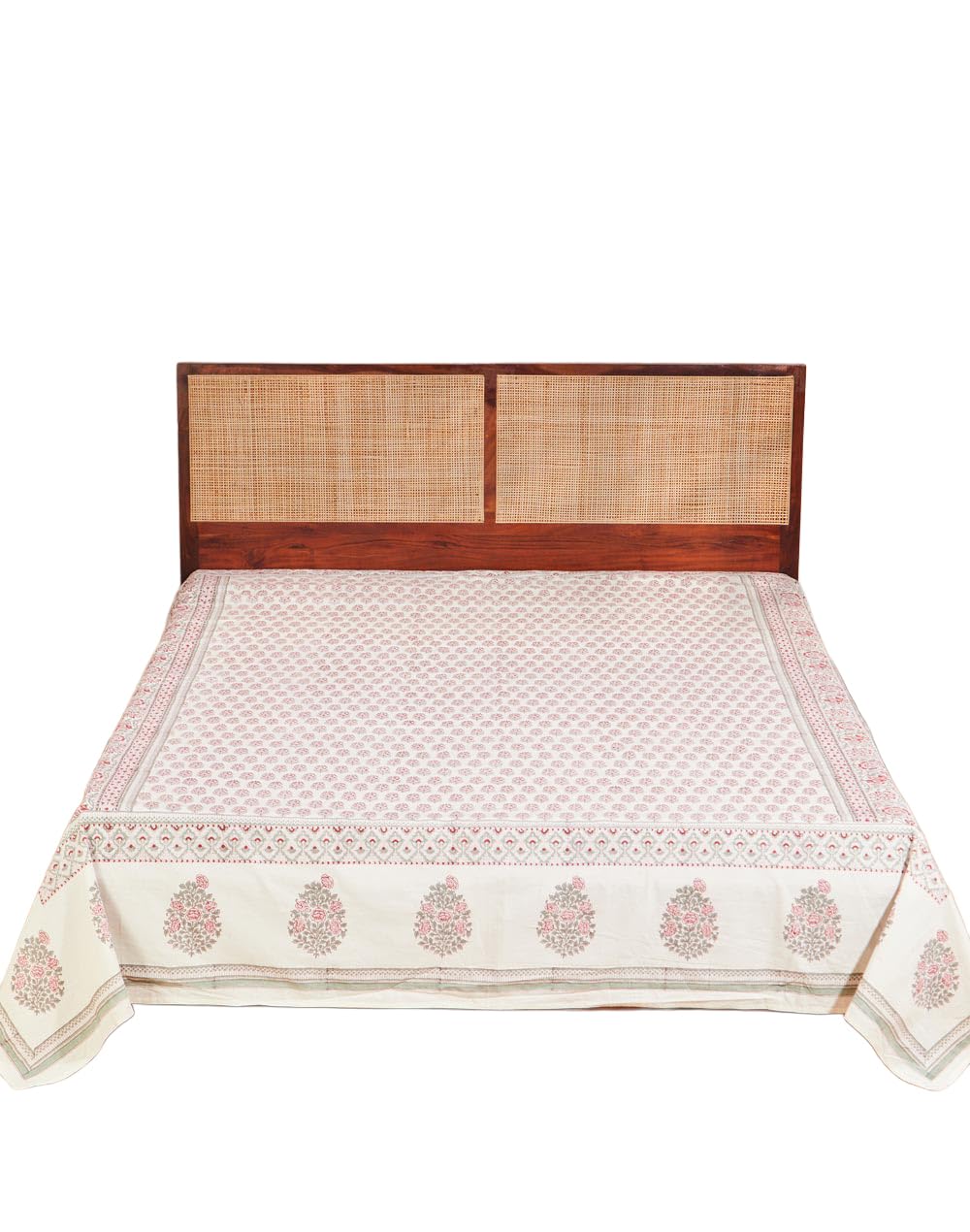 Fabindia Offwhite Nazneen Hand Block Printed Cotton Bed Cover-picture-11