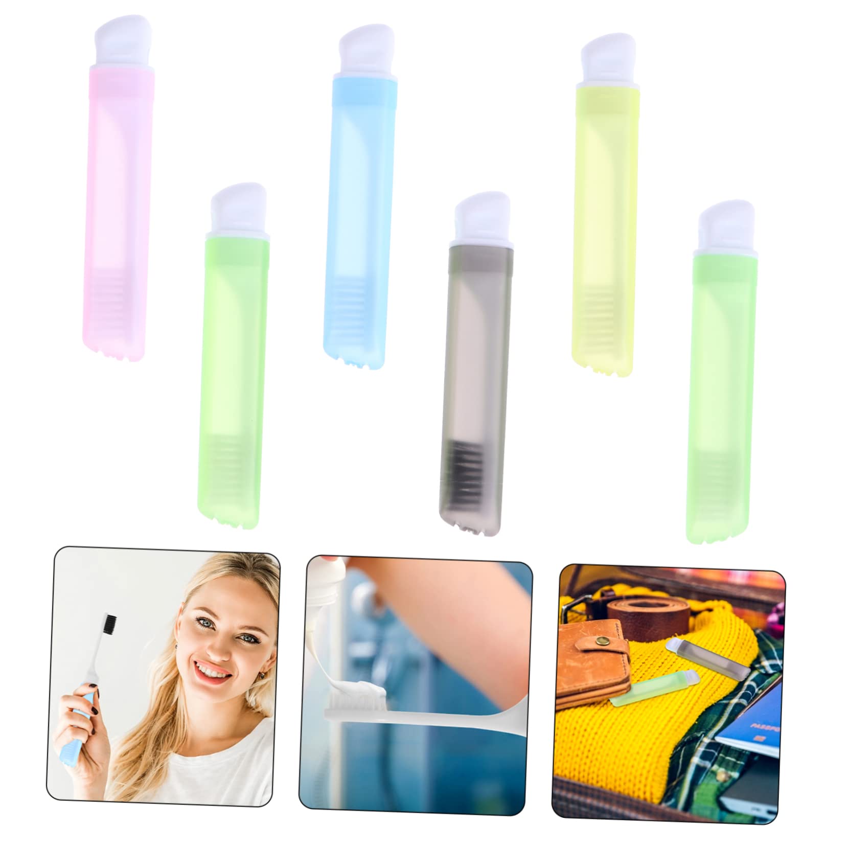 LALAFINA Spazzolino Manuale 18 Pollici Spazzolino Portatile Pieghevole Sensibile Kit Da Viaggio Pieghevole Da Viaggio Orale Pp Viaggiare Testa Piccola