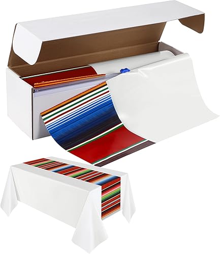Oudain Mantel para fiesta, 197 x 54 pulgadas, mantel mexicano de plástico, impermeable, rectangular, multicolor para decoración de fiestas nocturnas