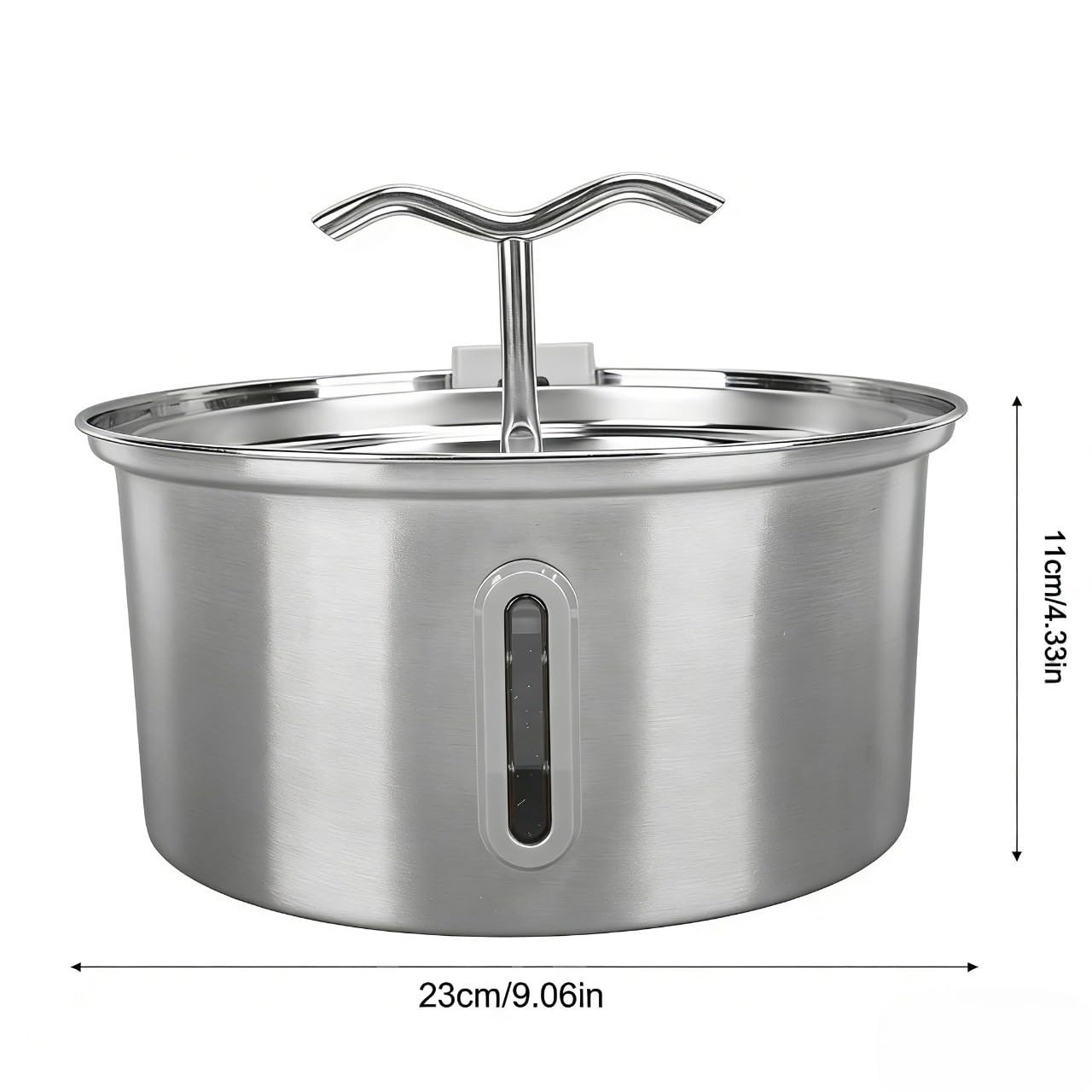 Fuente de Agua para Gatos de Acero Inoxidable, 3,2 L/108 Oz, Dispensador Automático de Agua para Mascotas con Dos Boquillas para Múltiples Mascotas, Bomba Ultra Silenciosa para