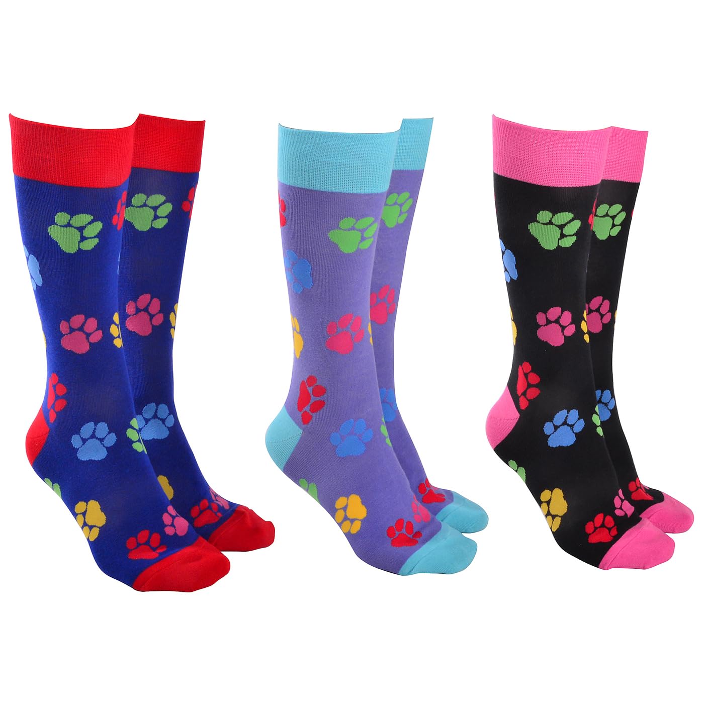 Joe Davies Sock Society Cat & Dog Collection of Funky and Fun Socks - Westie, Paw Prints, Kitty Kat & More! (UK, Alpha, One Size, Regular, Regular, Paw Prints)