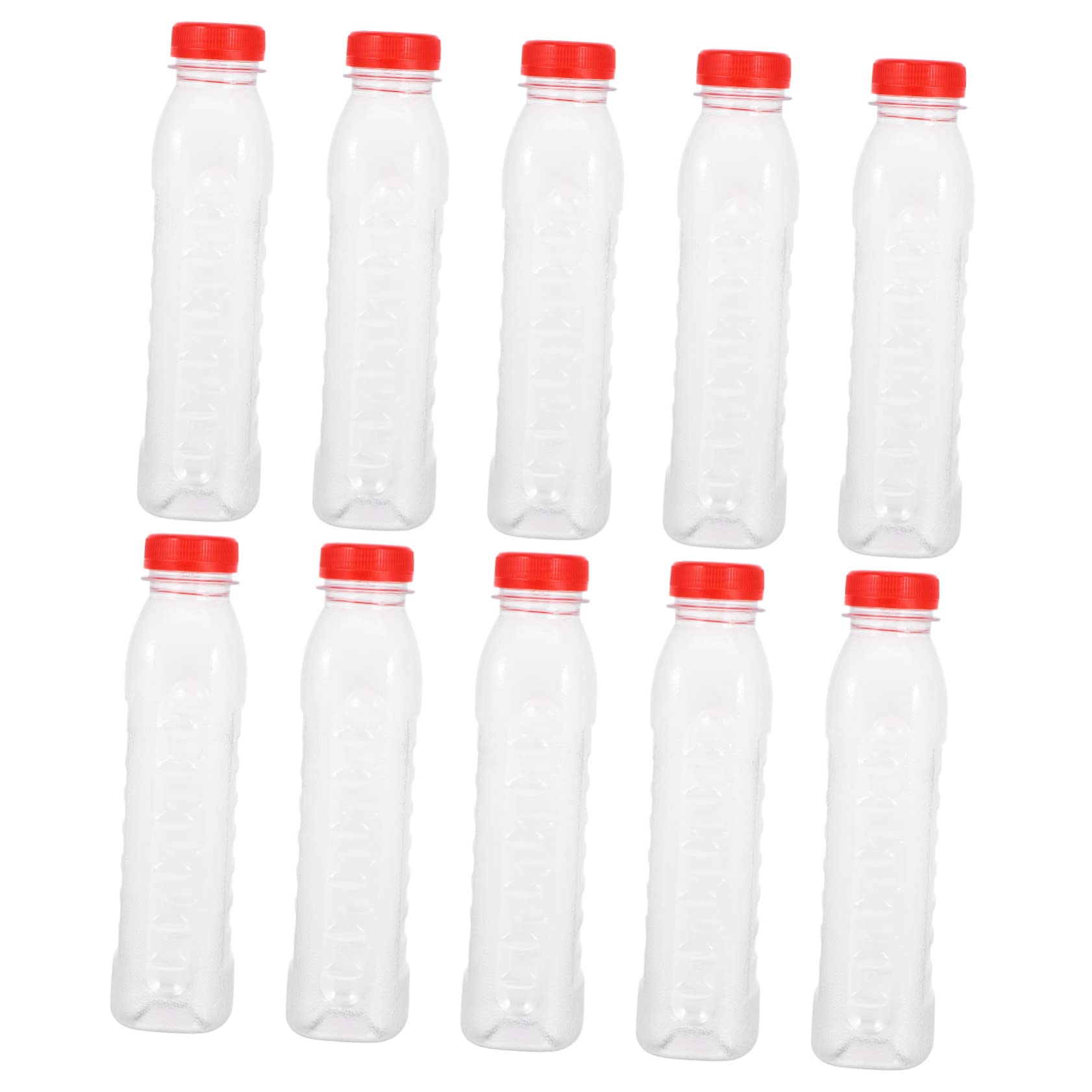 JECOMPRIS 10pcs Drink Bottle Clear Water Bottles Mini Water Bottles Milk Bottles Containers Smoothie Bottle Empty Juice Bottles Pet Water with Lids Milk Jug Pet Plastic