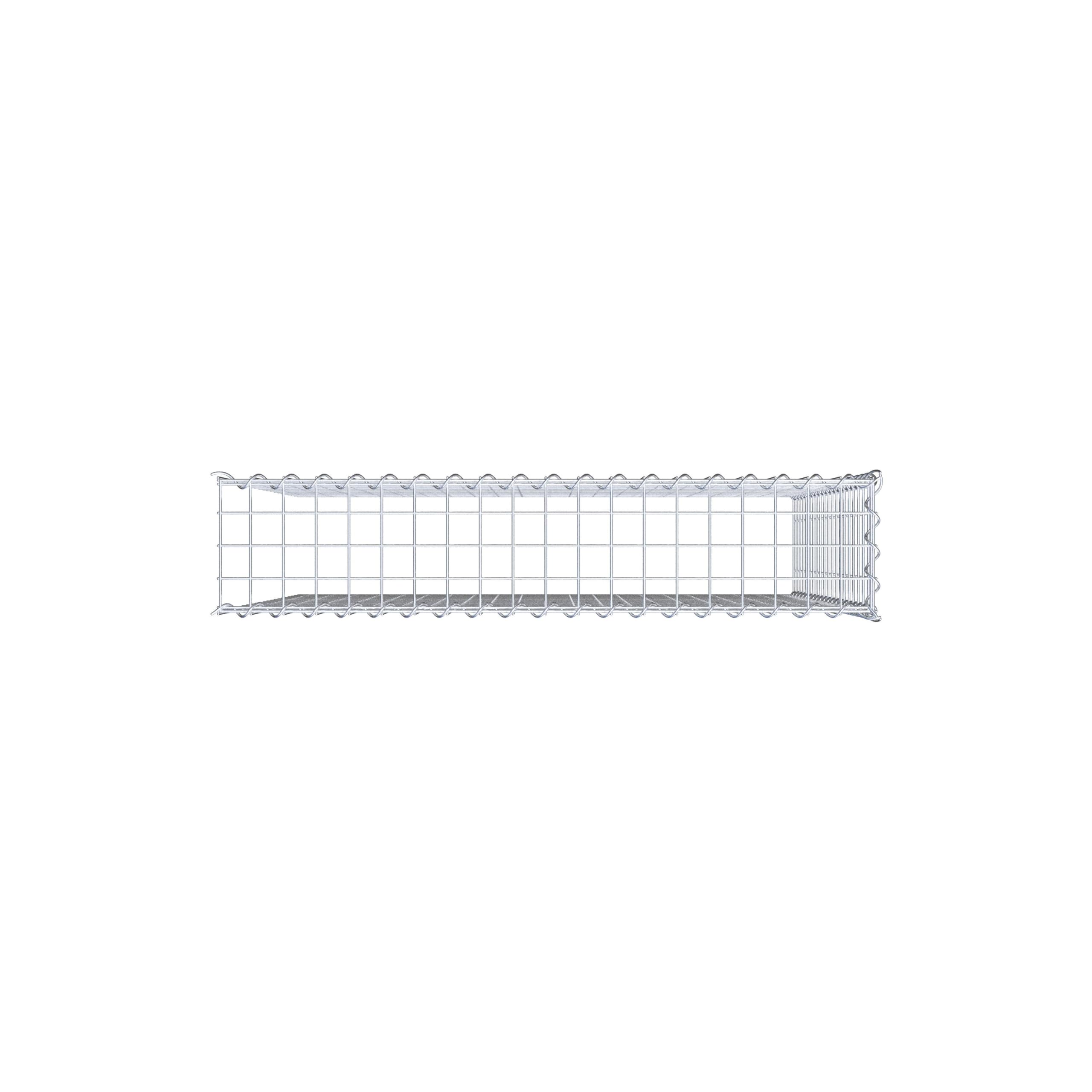 Gabiona - Gabione 100 x 100 x 20 cm - Anbau-Korb Typ 4 (ohne Stirngitter und Bodengitter) - Verzinkter Gabionenkorb mit MW 5x5 cm