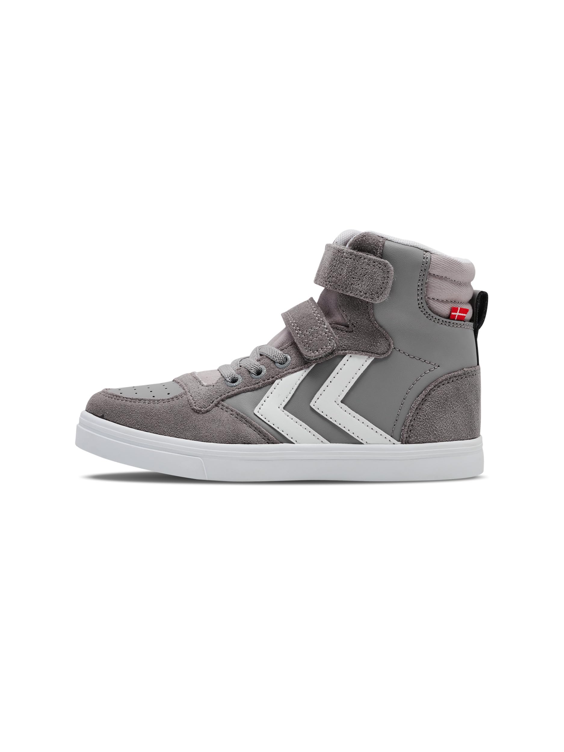 hummel Kids Slimmer Stadil Leather High Sneaker, Grey, Size 40