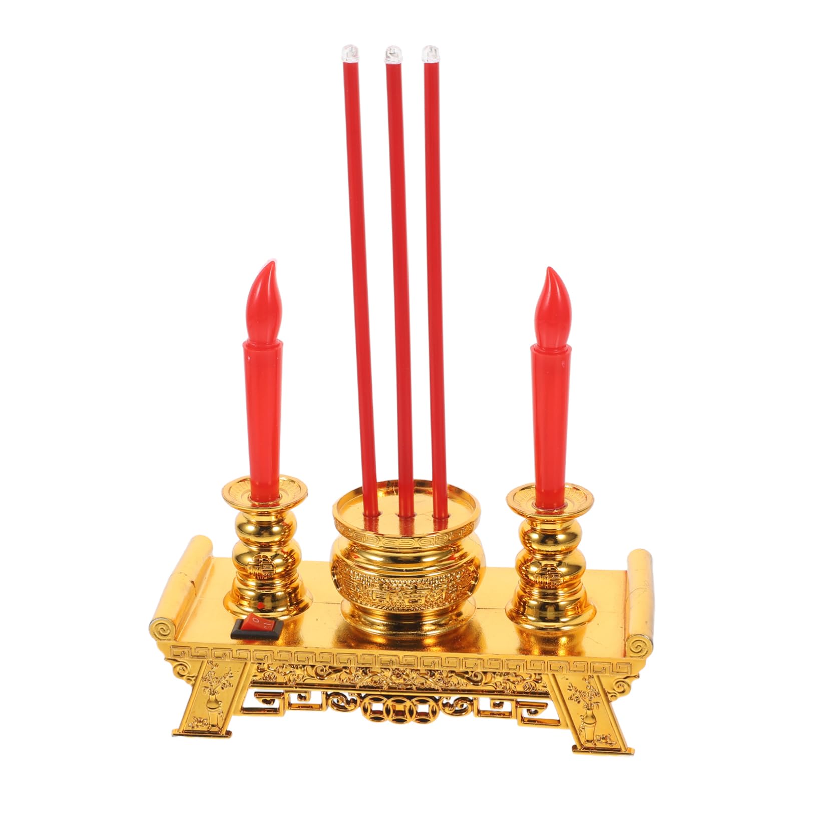 MUCKLILY Buddhist Candle Lamp Chinese Style LED Candle Light for Spiritual Decor Home Office Decoration for Meditation Worship and Special Events Auspicious Design