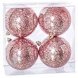 Juguetes Industriales S.A. Set 4 Bolas de Navidad plástico Rojo 8cm