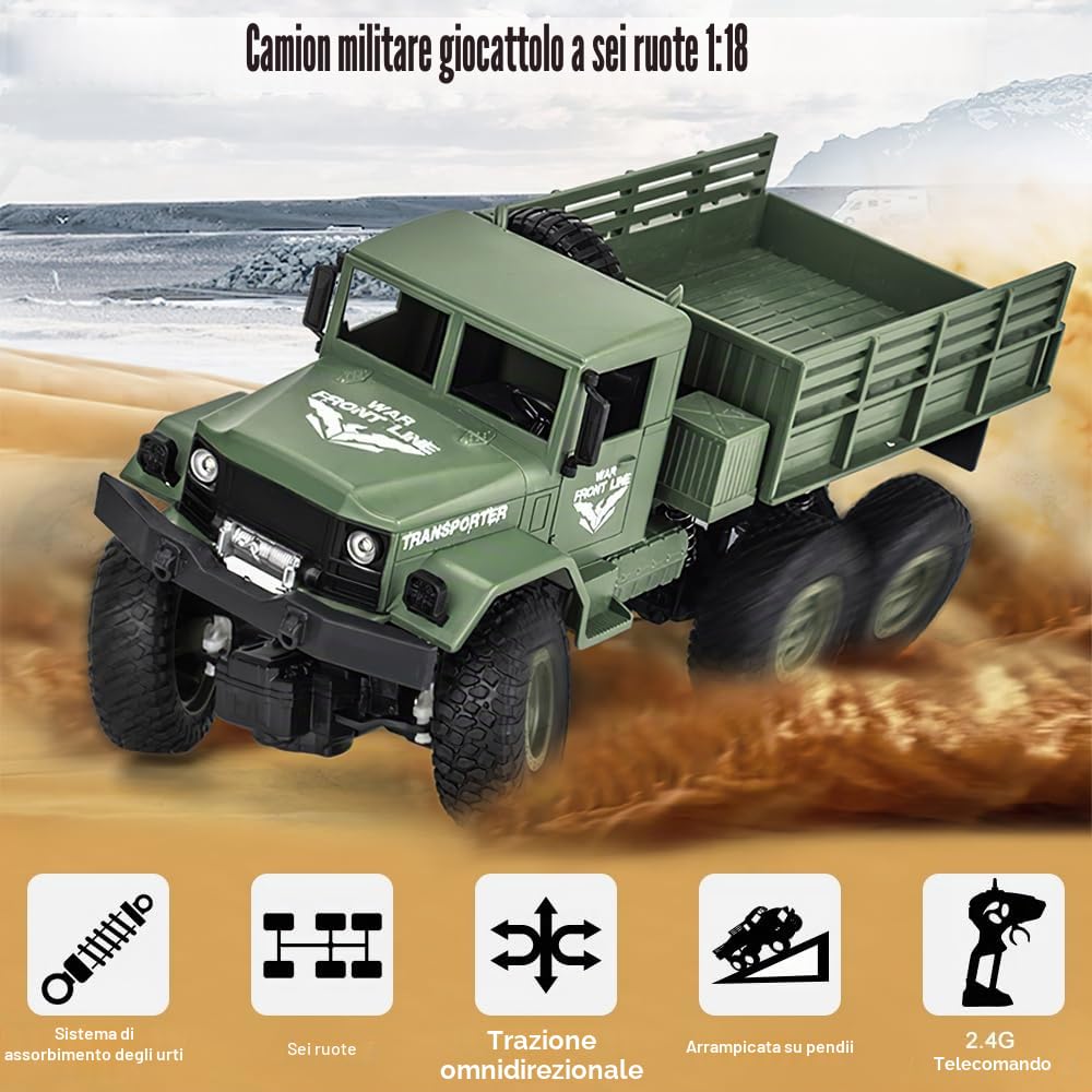 OBEST Military RC Truck,2.4 GHz Fuoristrada Radiocomandata 4WD Truck per Adulti Bambini Ragazzi