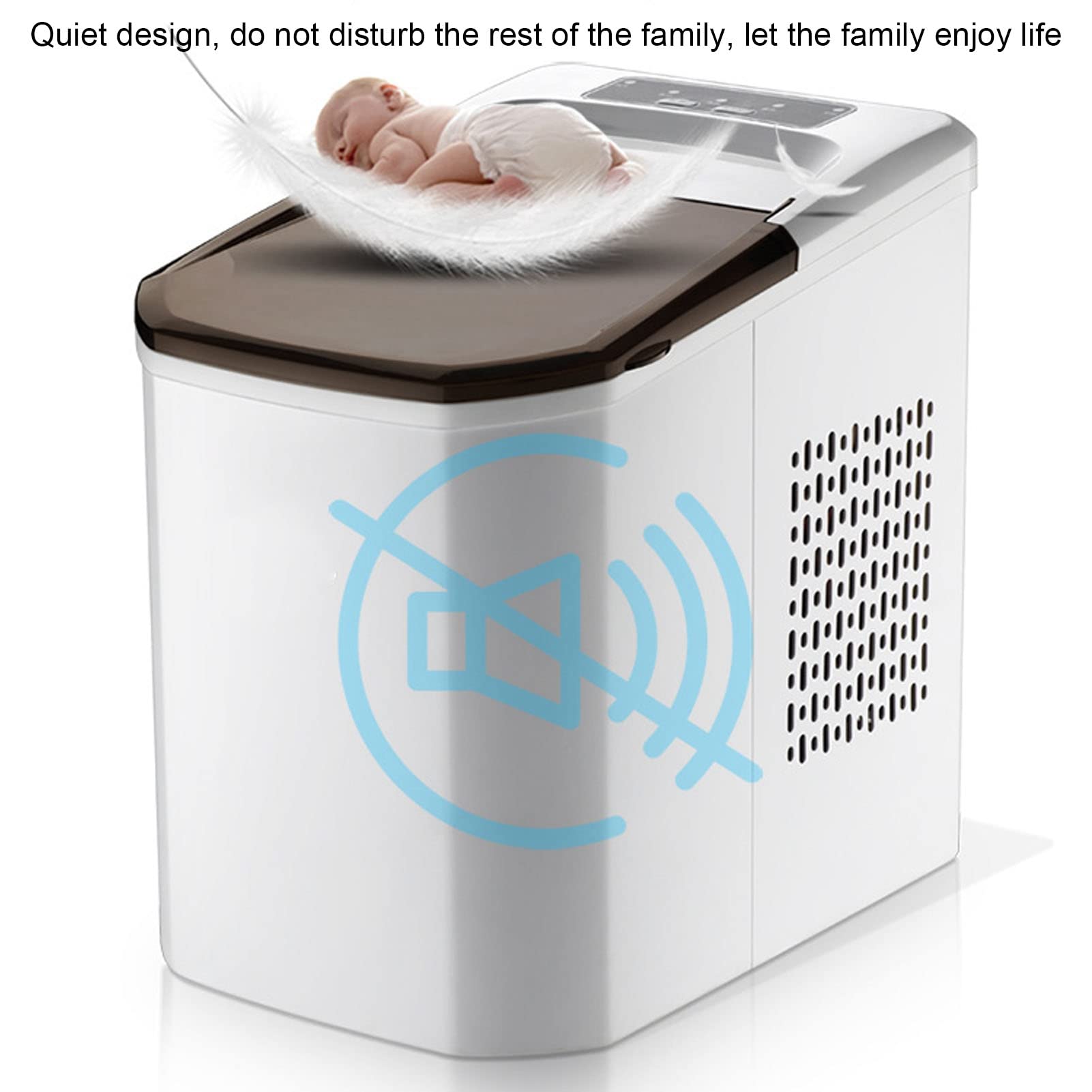Macchina per il Ghiaccio da Banco GSN Z6, Mini Macchina per Cubetti di Ghiaccio Portatile per Casa, Ufficio, Bar e Uso Commerciale