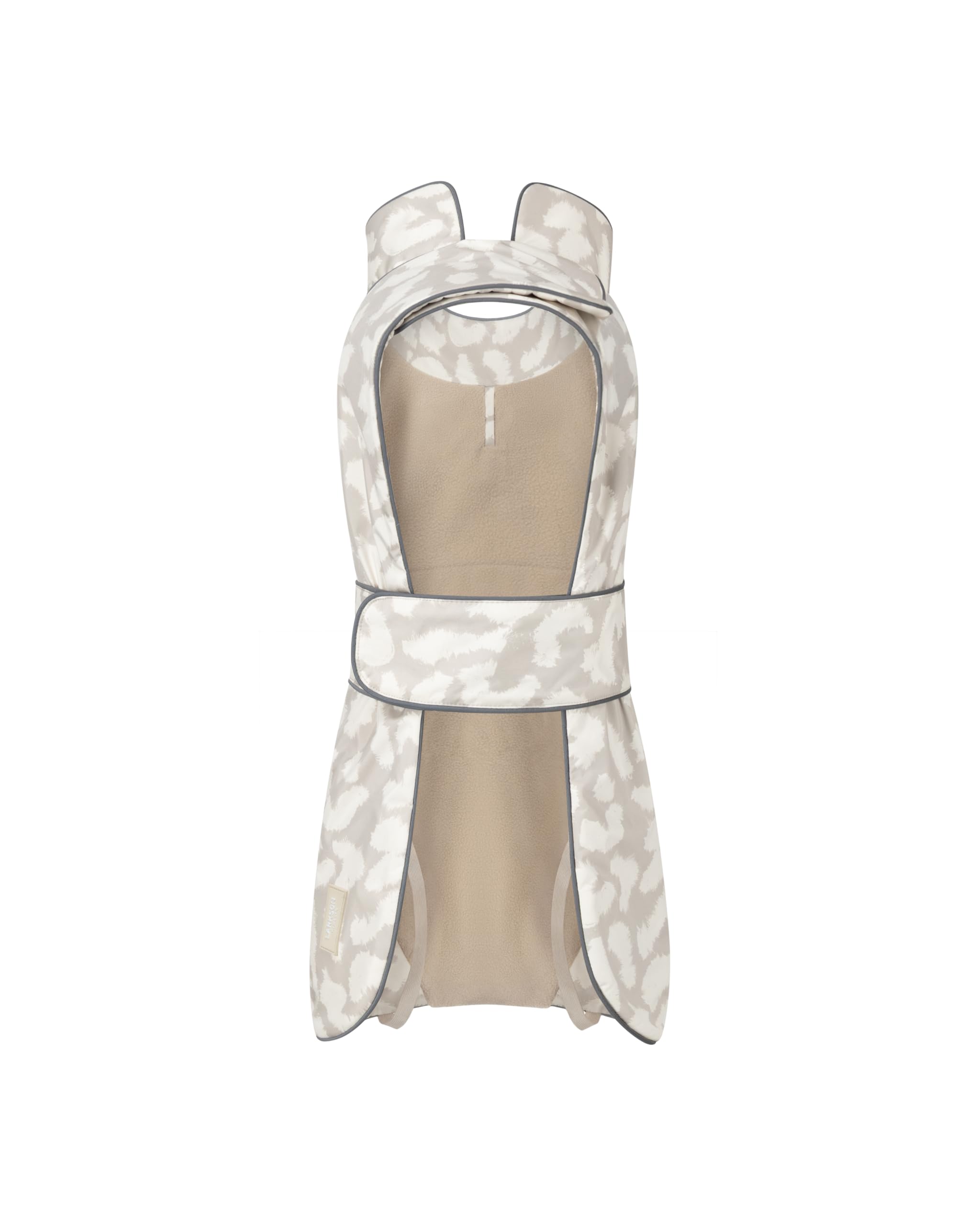 Larkson Hundemantel Beige Leo - Jonte - Regenmantel für Kleine & Mittelgroße Hunde - 10000 mm Wassersäule - Verstellbar - Reflektierende Elemente