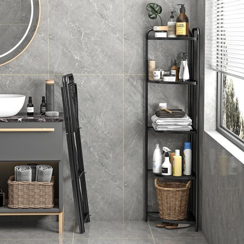 Image of Homero Multipurpose Corner Shelf Rack | 5 Tier Standing Shelf Unit for Home Storage | Space Saving Corner Organizer for Kitchen, Bathroom, Living Room & Utility Areas