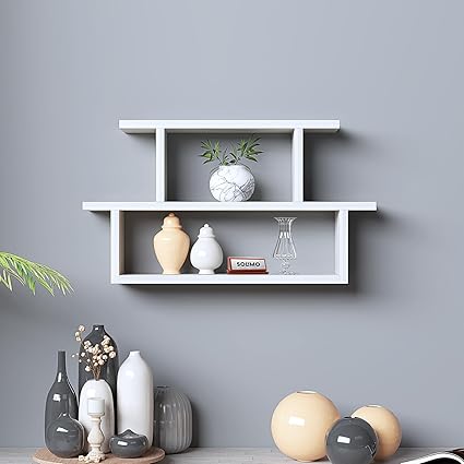 Amazon Brand - Solimo Wall Shelves Engineered Wood Home, Living Room, Multipurpose Stand with Storage Shelf for Home, Living Room, Office, Kitchen - 048