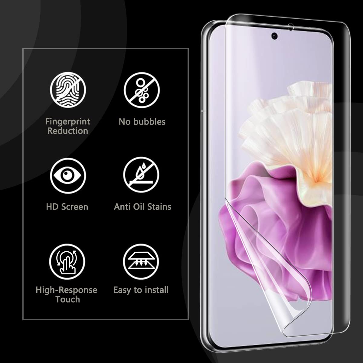 Chejuza Anti-Spion Hydrogel-Schutzfolie Für Huawei P60 / P60 Pro / P60 Art [2 Stück] – PET-Material, Blasenfrei, HD-Klarheit