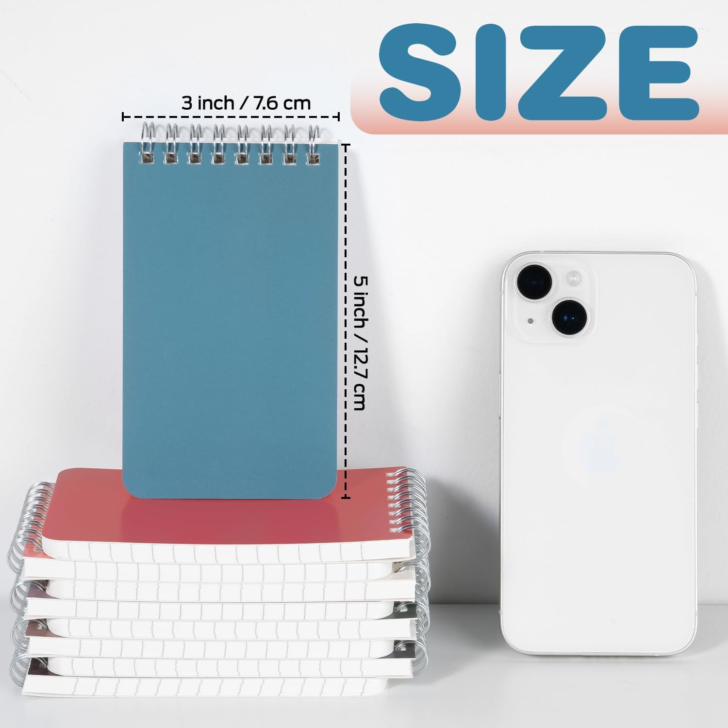 Dynta Cuadernos pequeños a granel de 3 x 5 pulgadas, 60 paquetes de mini bloc de notas en espiral con páginas rayadas, cuaderno de bolsillo, 10 hojas de colores Morandi, 60 hojas/120 páginas (80 g/m²