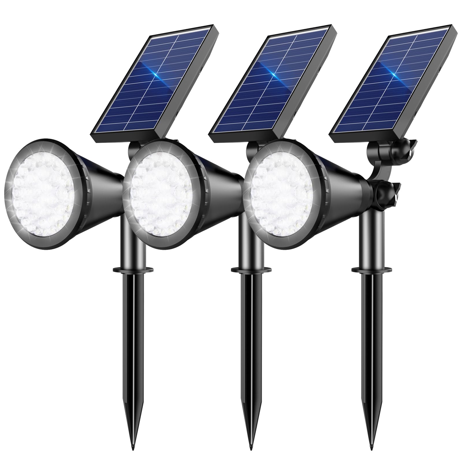 Solar Lights Outdoor Waterproof Spot Lights, Cool White 3 Pack