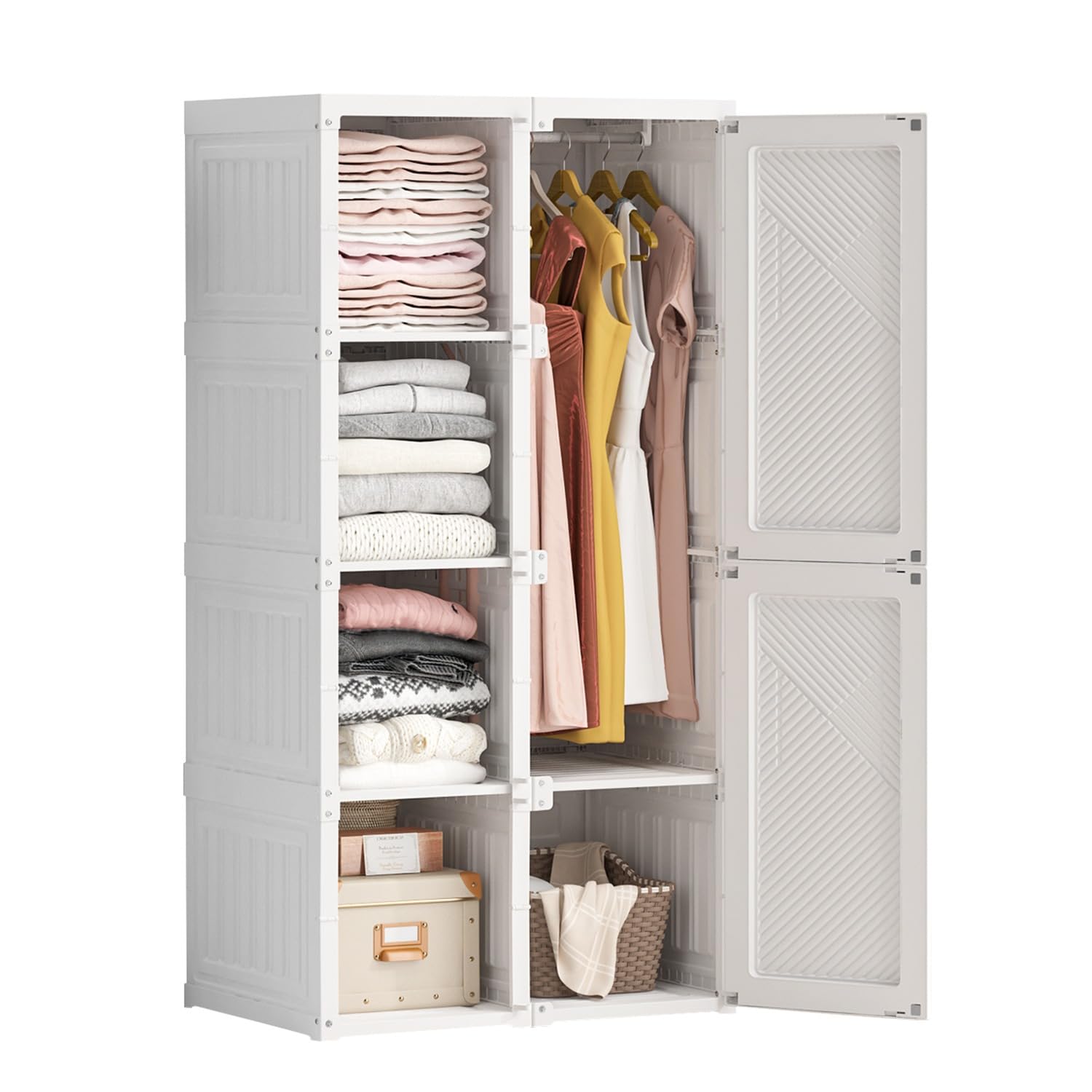 ＜２列＞モリリンインテリア 工具不要！ 折りたたみ式 マイワードローブ Amazon｜モリリンインテリア 工具不要で 組み立てられる！ 収納