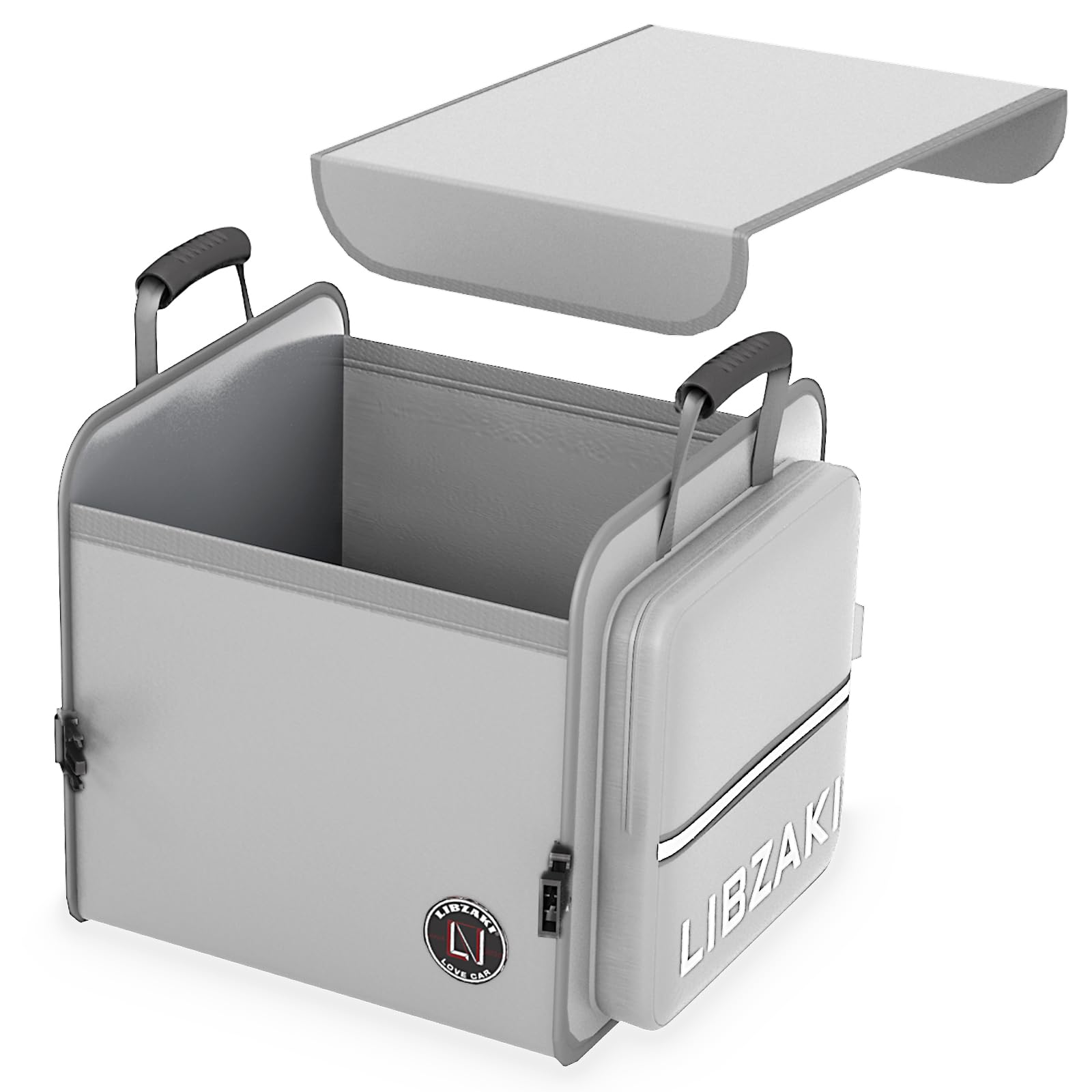 LIBZAKI Car Trunk Storage Organizer, Collapsible Trunk Storage Box for Car Truck SUV-Gray
