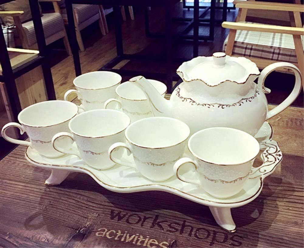 Coffee Cup Set China Bone-Porcelain Tea Pot Set, Creative Pottery British Afternoon Tea Cup Set