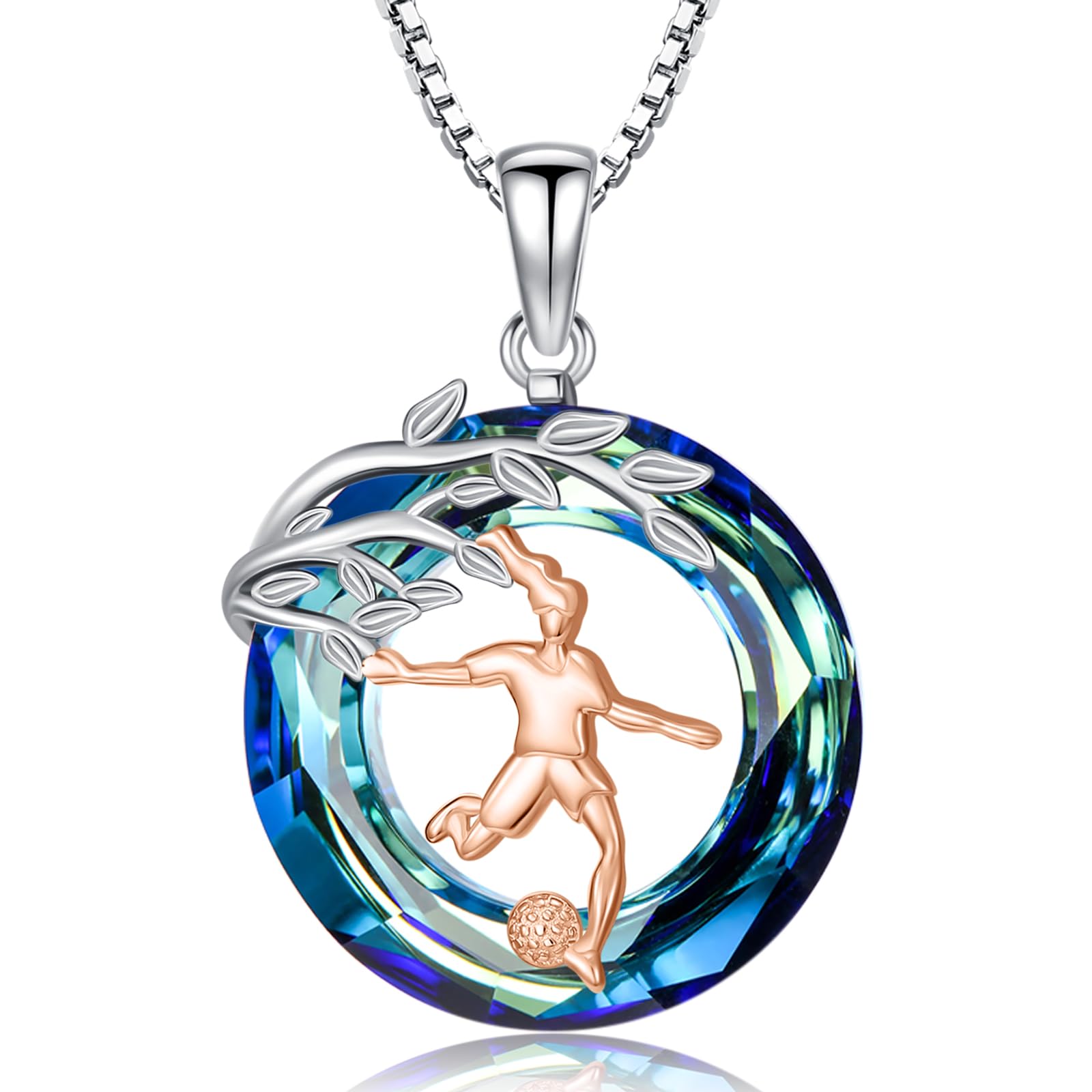 KoyeKei Sport/Music Necklace for Women 925 Sterling Silver Crystal Pendant Tree of Life Jewelry Gifts for Sport Players