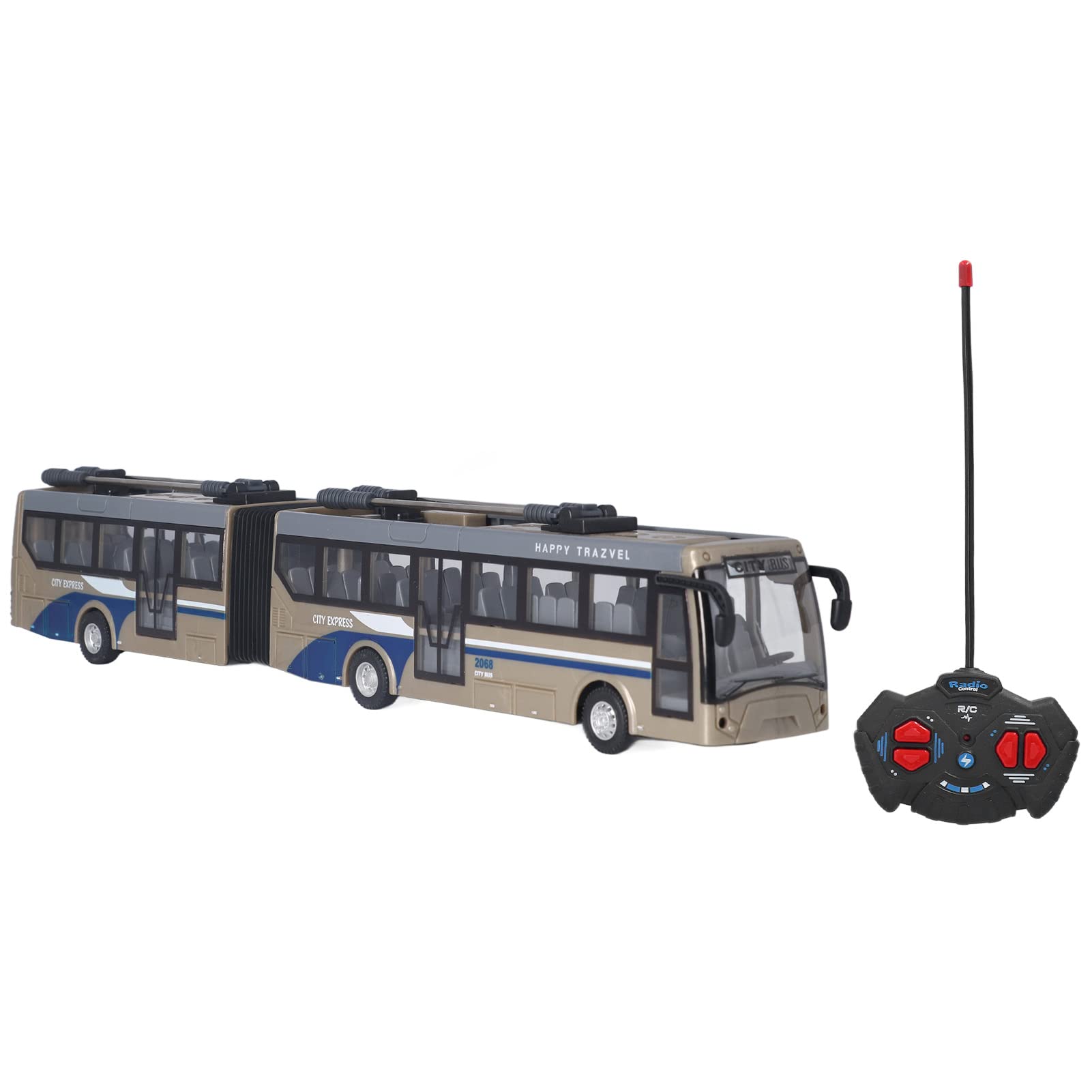 1:48 Scale RC School Bus, High Simulation Electronic Remote Control Car, Forward Backward Turn Left Right Endless Fun Remote Control Bus Toy for Kids, Boys, Girls (Gold)