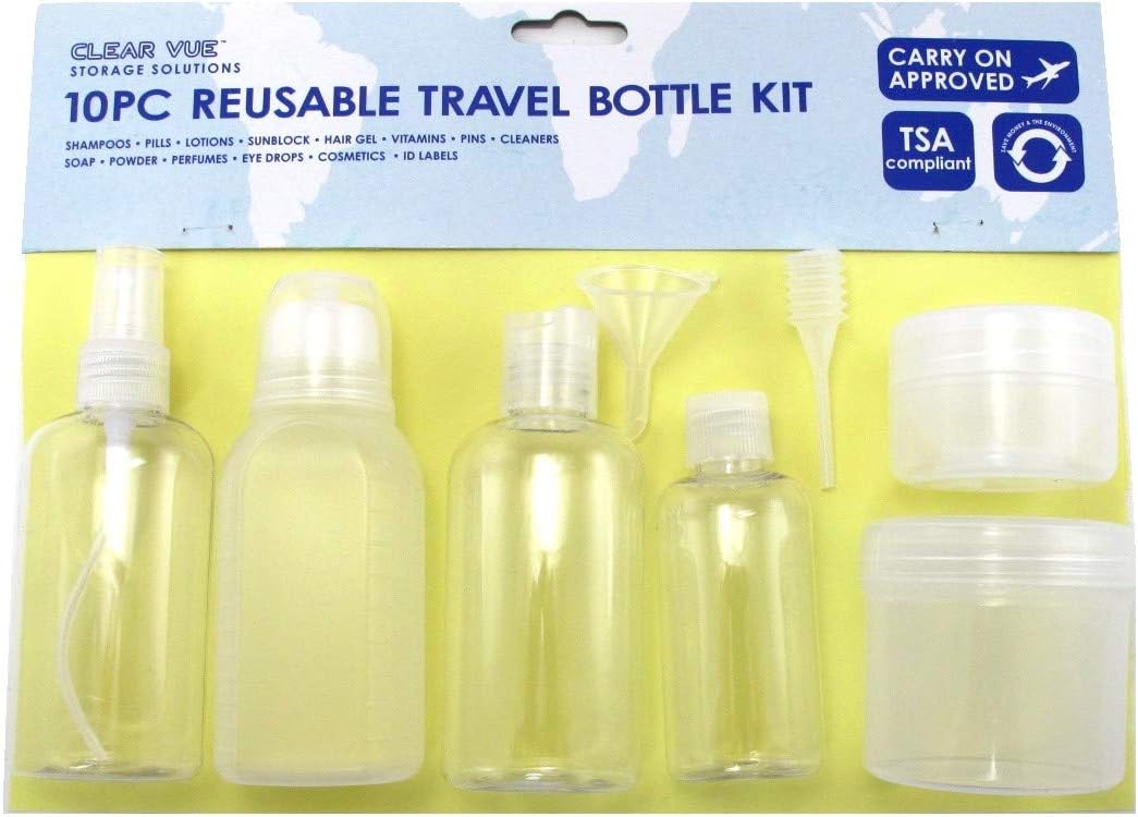 Much More Better Assorted Travel Bottle Kit - F.A.A. Approved Model No. TD100-11 Piece Set