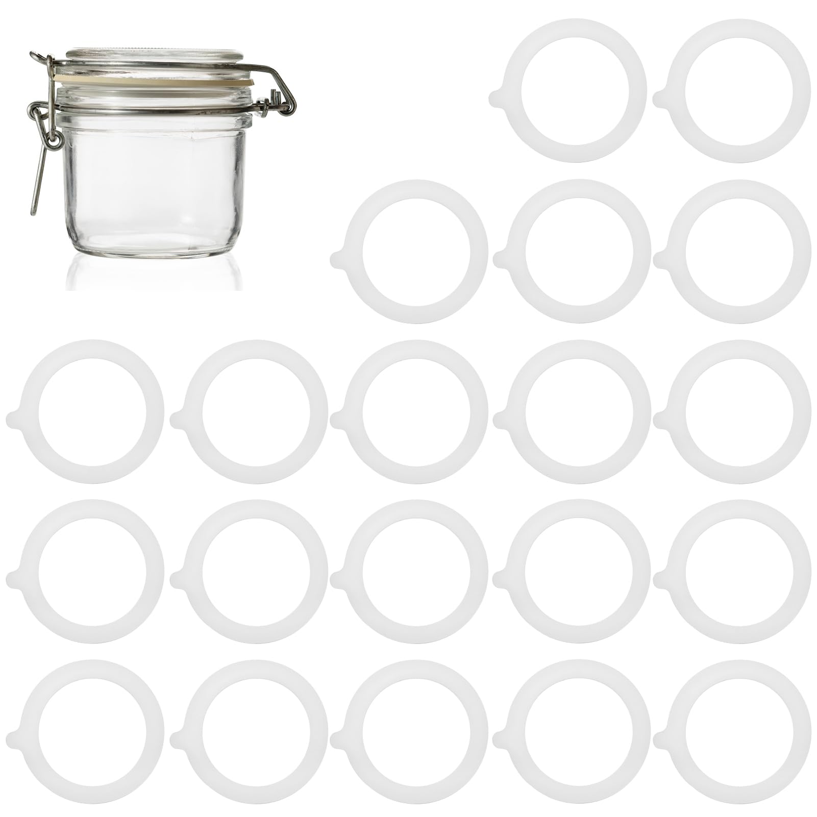 Juntas De Silicona Para Tarros De Conserva - 6 Unidades De 9.5 Cm, Sellado Hermético A Prueba De Fugas (Color Blanco)