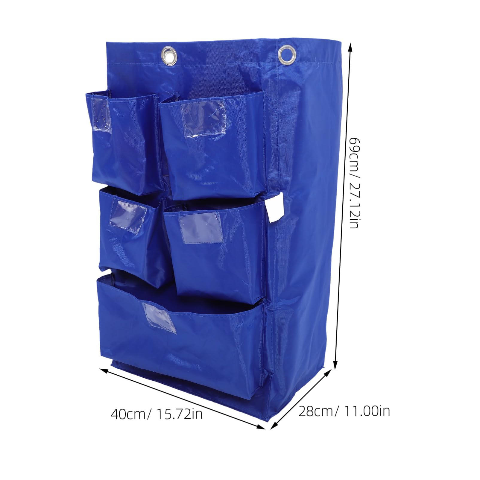 Bolsa de Limpieza para Carrito Tejido Oxford Azul, Reutilizable y Diseño Multifuncional Adecuado para Limpieza y Mantenimiento en Hoteles