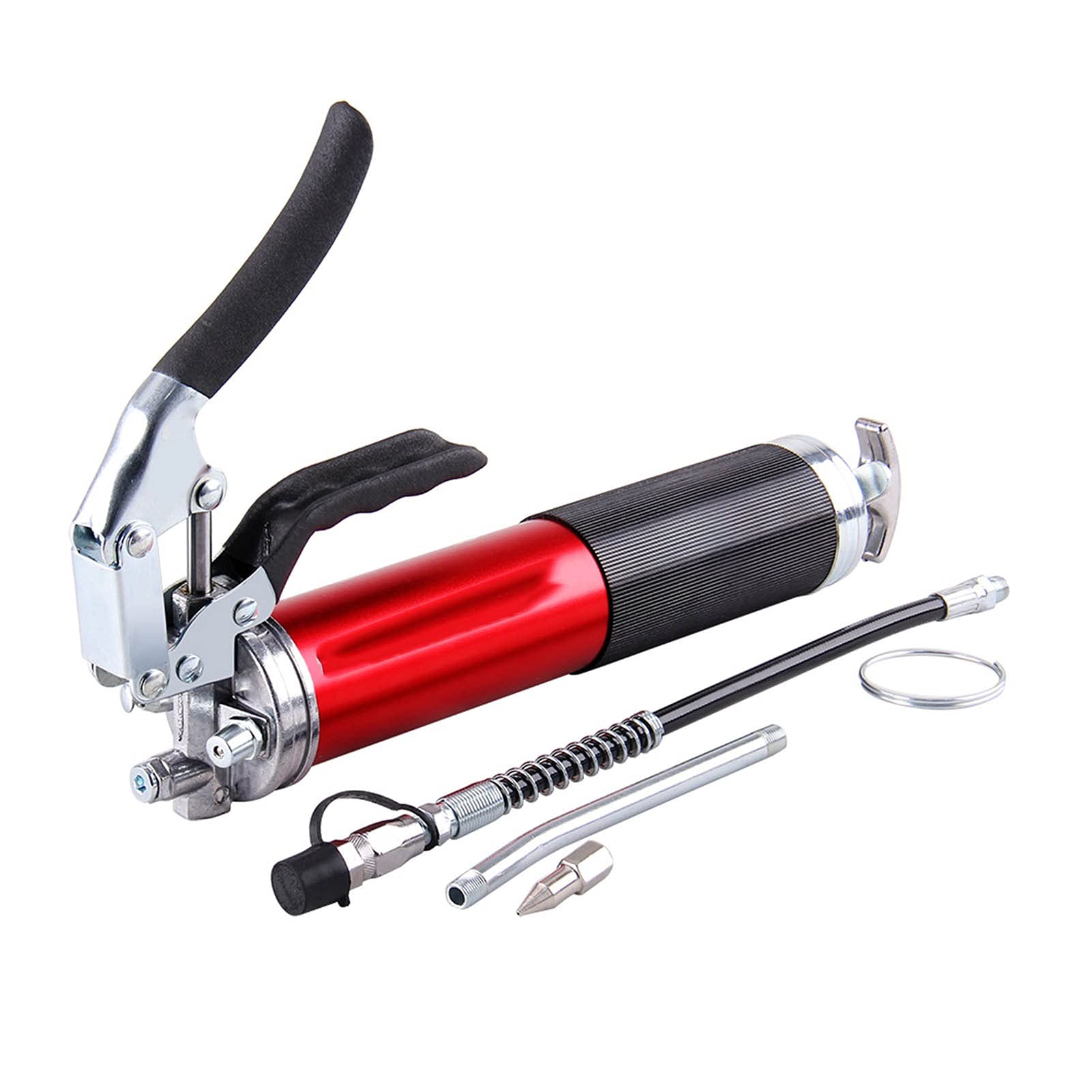 Pistolet à graisse pneumatique 14oz 6000 PSI pompe à graisse manuelle flexible aluminium rouge