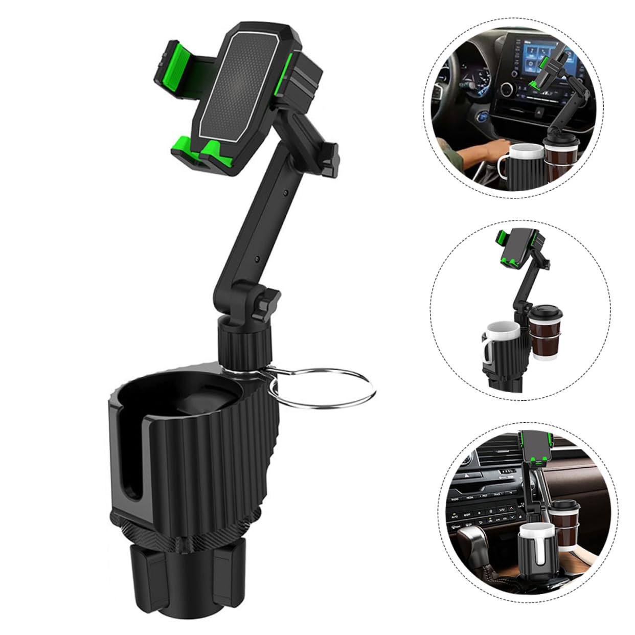 TOPBATHY Soporte para Teléfono con Diseño Material Abs y Metal y Portavasos para Coche Adecuado para Conducción y Carrito de Golf