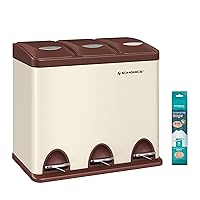 SONGMICS Cestino per Rifiuti da Cucina, 3 x 8 L Pattumiera Differenziata Piccolo Volume