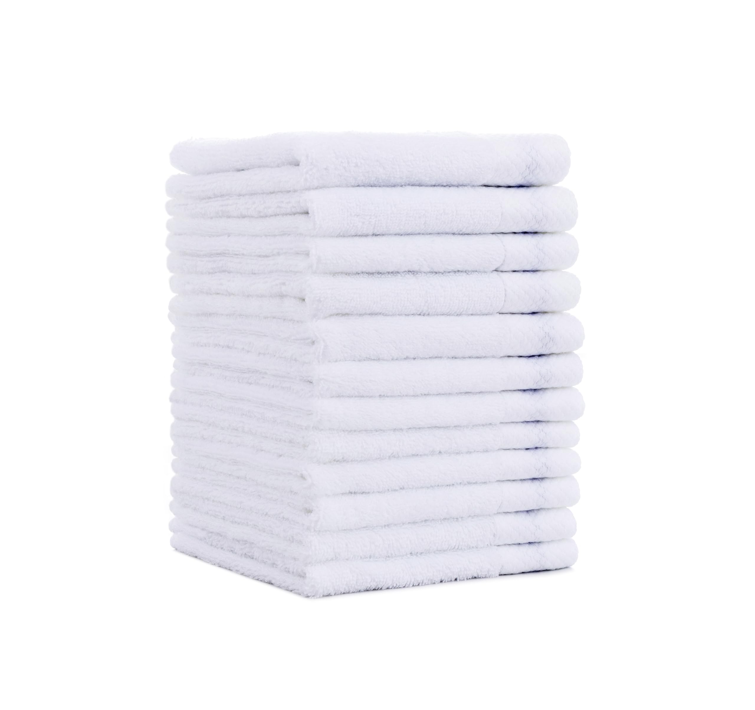 12-Pack Luxury Small White Hand Towels Soft Absorbent Kitchens Hotels Gymnasiums Bathrooms Spa and Small Face Cloths Baby Washcloth Allergy-Free Makeup Remover Towel