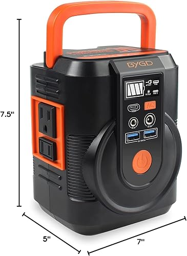 Miniatura 8 de BYGD Estación de energía portátil, generador de litio de 111 Wh22500 mAh con carga de batería, carga rápida y luz LED con 2 puertos USB, fuente de