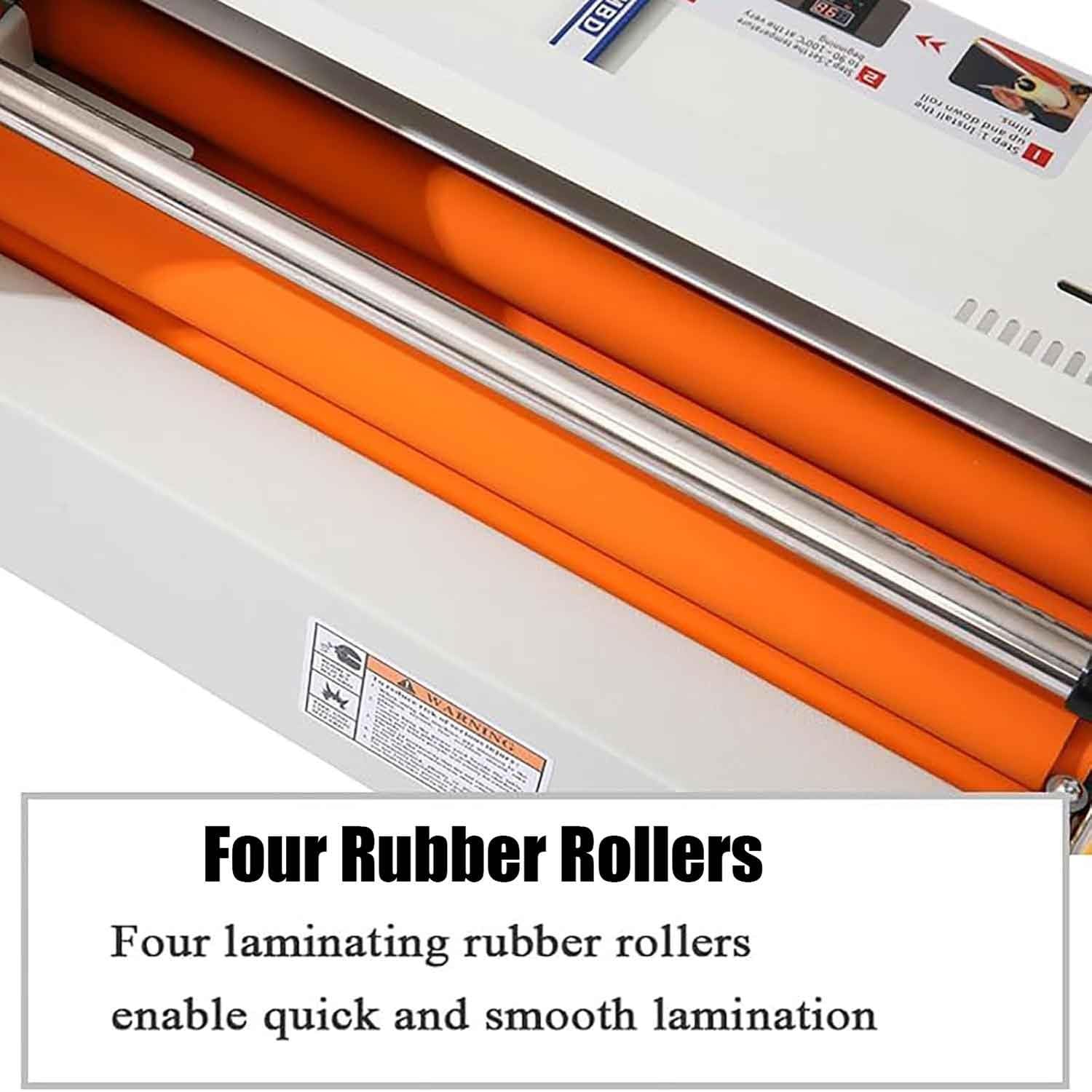 Laminatrice a rulli caldi e freddi da 600 W, 330 mm/A3, plastificatrice singola e bilaterale a 4 rulli, termoformato, da 13 pollici, regolabile da 0 a 150 °C, per menù