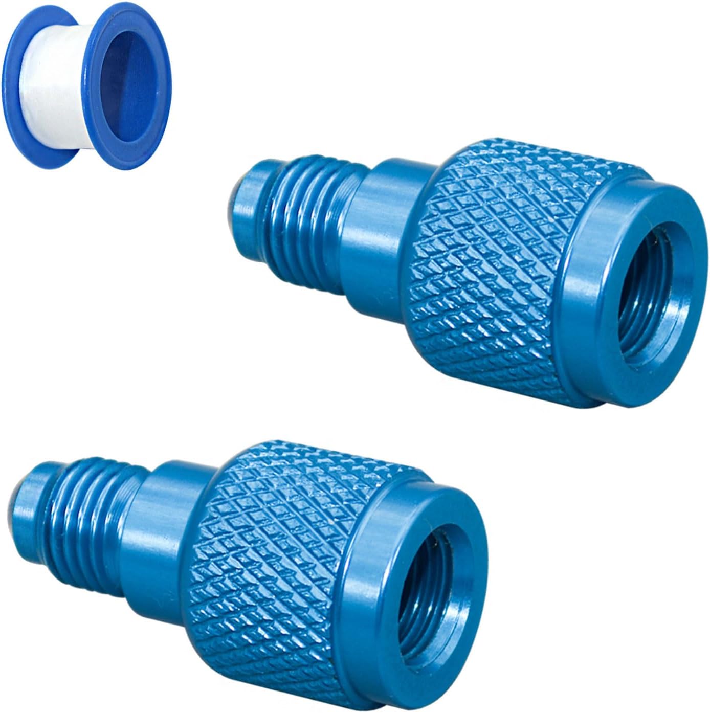 2Pcs 41123 1/4 inch Liquid Charging Adapter with Tapes, Work for HVAC System, Helps Liquid Charging Easier