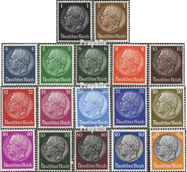 Sellos Imperio alemán 512-528 Prophila 1933 Hindenburg con charnela