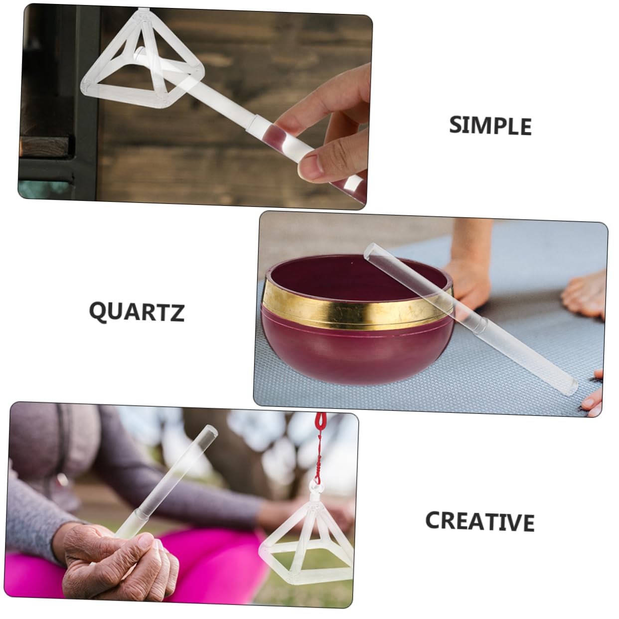 BESPORTBLE Percussion Pyramid Stick Mallet for Adults for Meditation Relaxation and Mindfulness Practices High Grade Durable Material Crisp Sound Quality