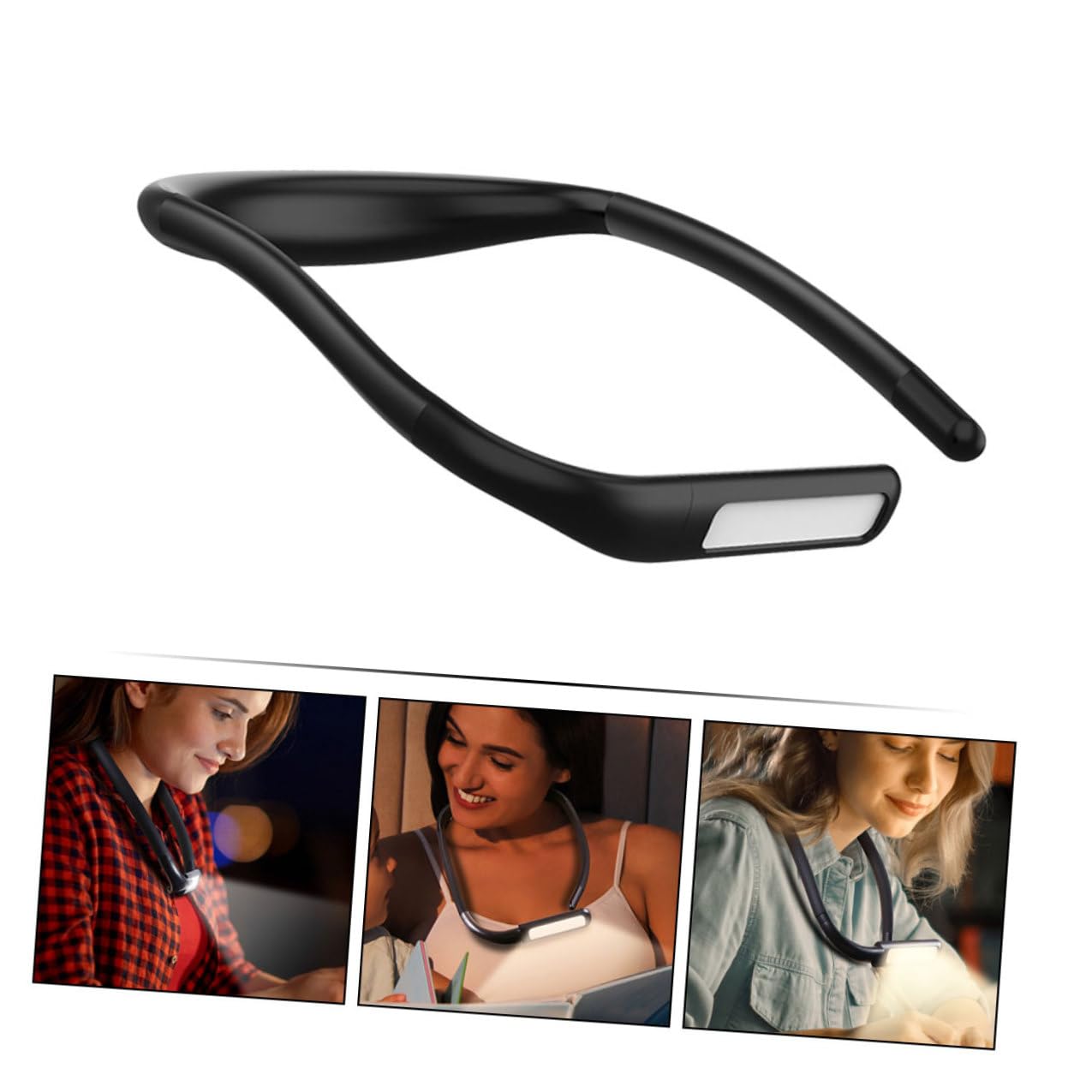 Lampe de Cou LED Rechargeable 1800 Mah Noire pour Lecture