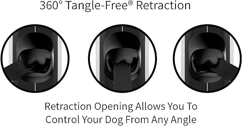 Miniatura 5 de TUG - Correa retráctil 360 para perros, libre de enredos, mango antideslizante, 16 pies, nailon fuerte, freno de una sola mano, pausa y bloqueo