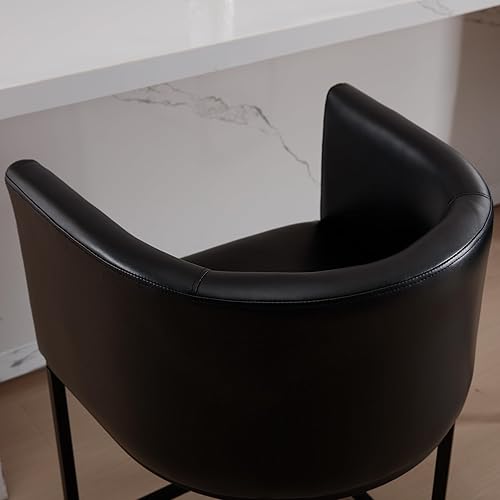 Miniatura 6 de Taburetes de Bar Modernos de Altura de Mostrador Tapizados en Cuero PU Juego de 3, Taburetes de Isla de Cocina de 24", Sillas de Bar con Marco