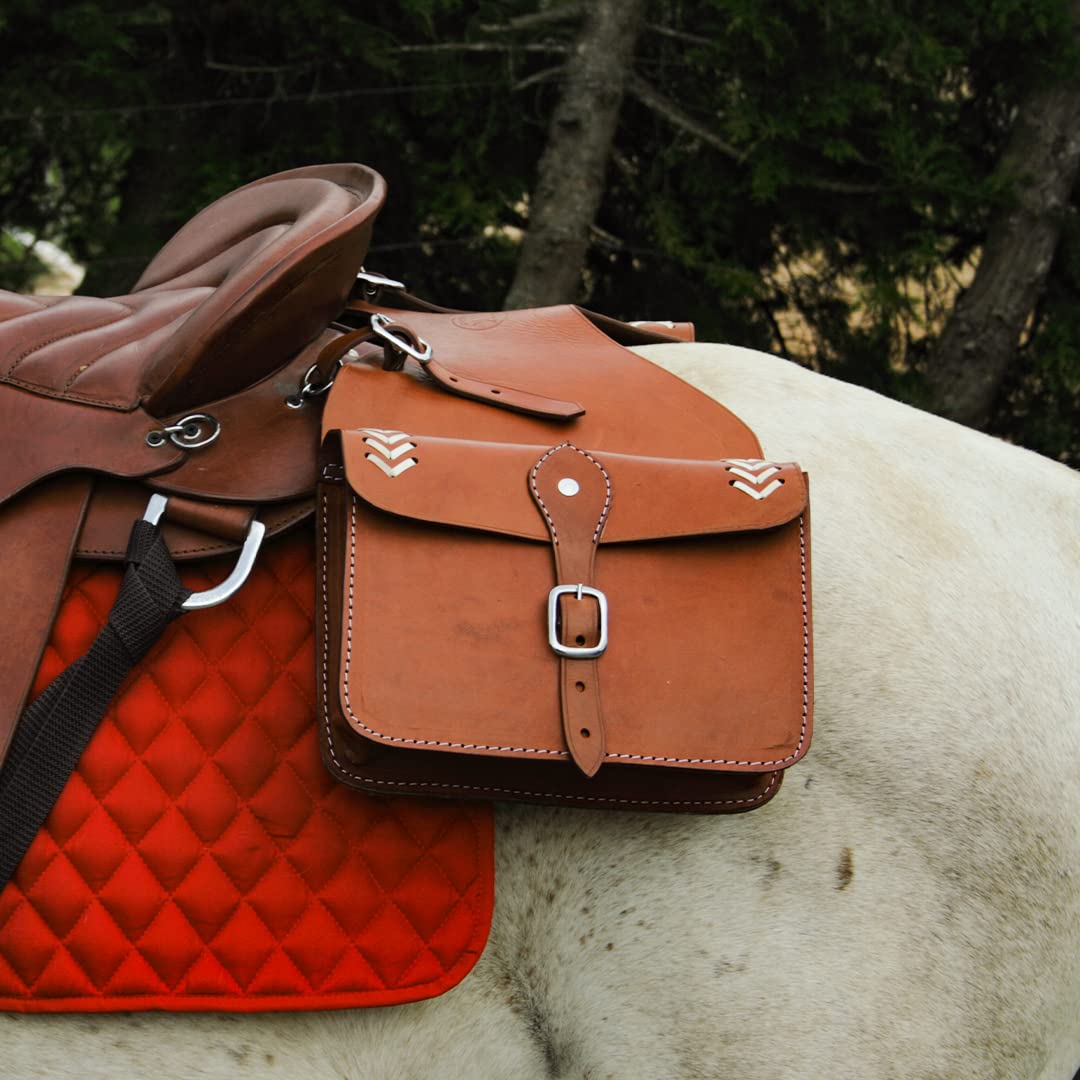 Dos De Selle Western En Cuir - Flanc Arrière à Outils Pour Cheval - Neuf (Inde)