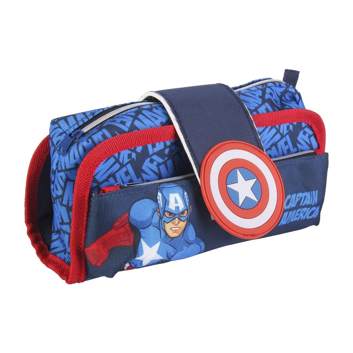 CERDÁ LIFE'S LITTLE MOMENTS - Marvel Child School Case 3 Compartments | Will Carry All School Supplies Required for Primary School - Official Marvel License, Blue, School case 3 compartments