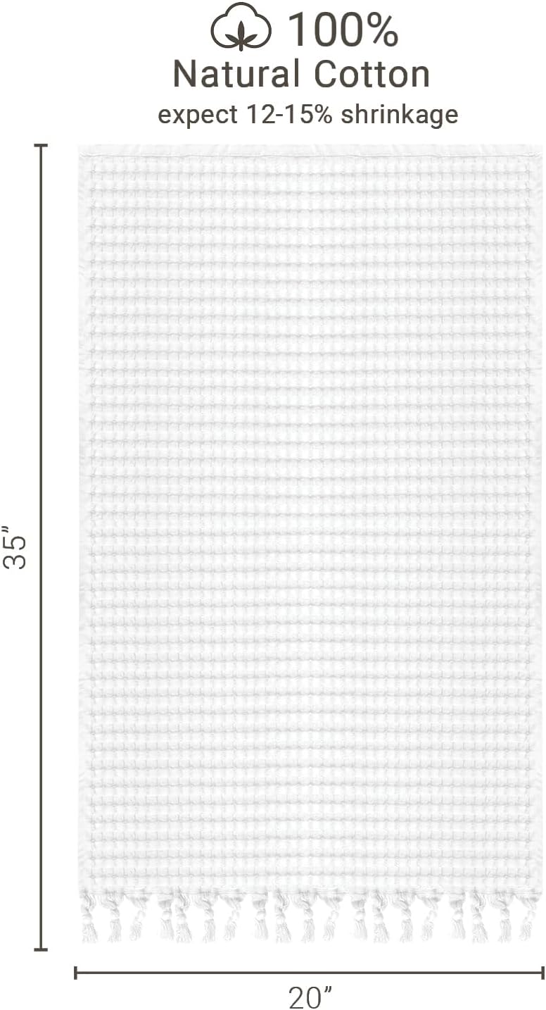 GILDEN TREE Decorative Waffle Hand Towels for Bathroom, 20x35 Large, Quick Drying Fingertip Towel, 2 Pack, Modern Style (White) - Image 7