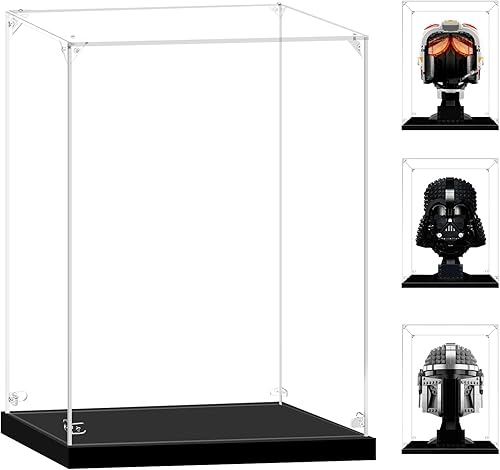 Vitrina acrílica para casco Lego, 7x7x9 (7.1x7.1x9.1 in), adecuado para casco Lego 75349 75328 75304 75350 75351 75327 76187 76182 76199, etc.