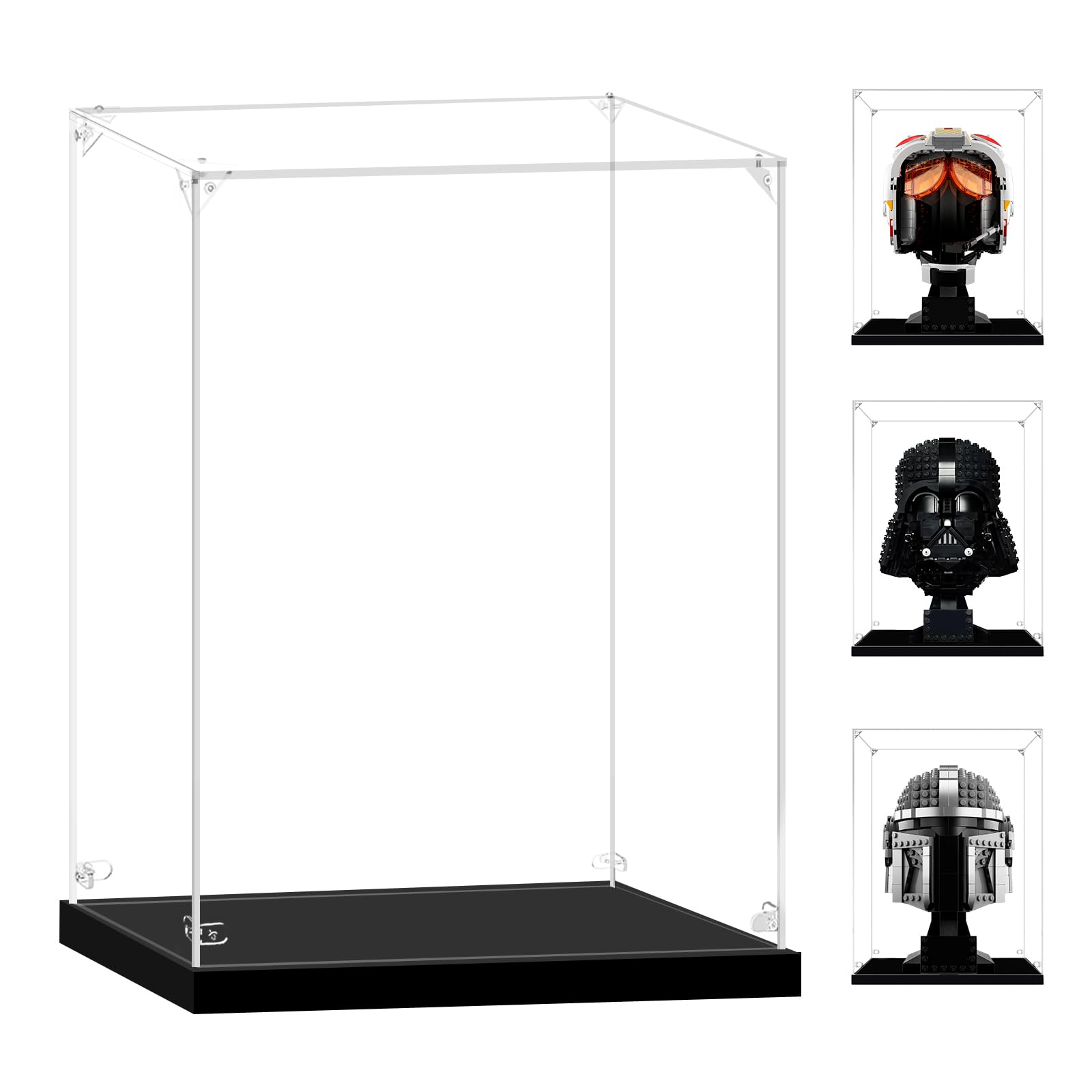 Acrylic Display Case for Lego Helmet, 7x7x9inches (18x18x23cm), Suitable for Lego Helmet 76285 75349 75328 75304 75350 75351 75327 76187 76182 76199 etc.