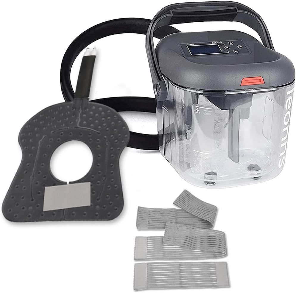 Cold Therapy Machine with Programmable Timer - Ice Machine for Knee After Surgery with Knee Compression Pad - Cryotherapy Machine and Knee Pad Included for Post-Surgery Recovery Machine + Knee Pad