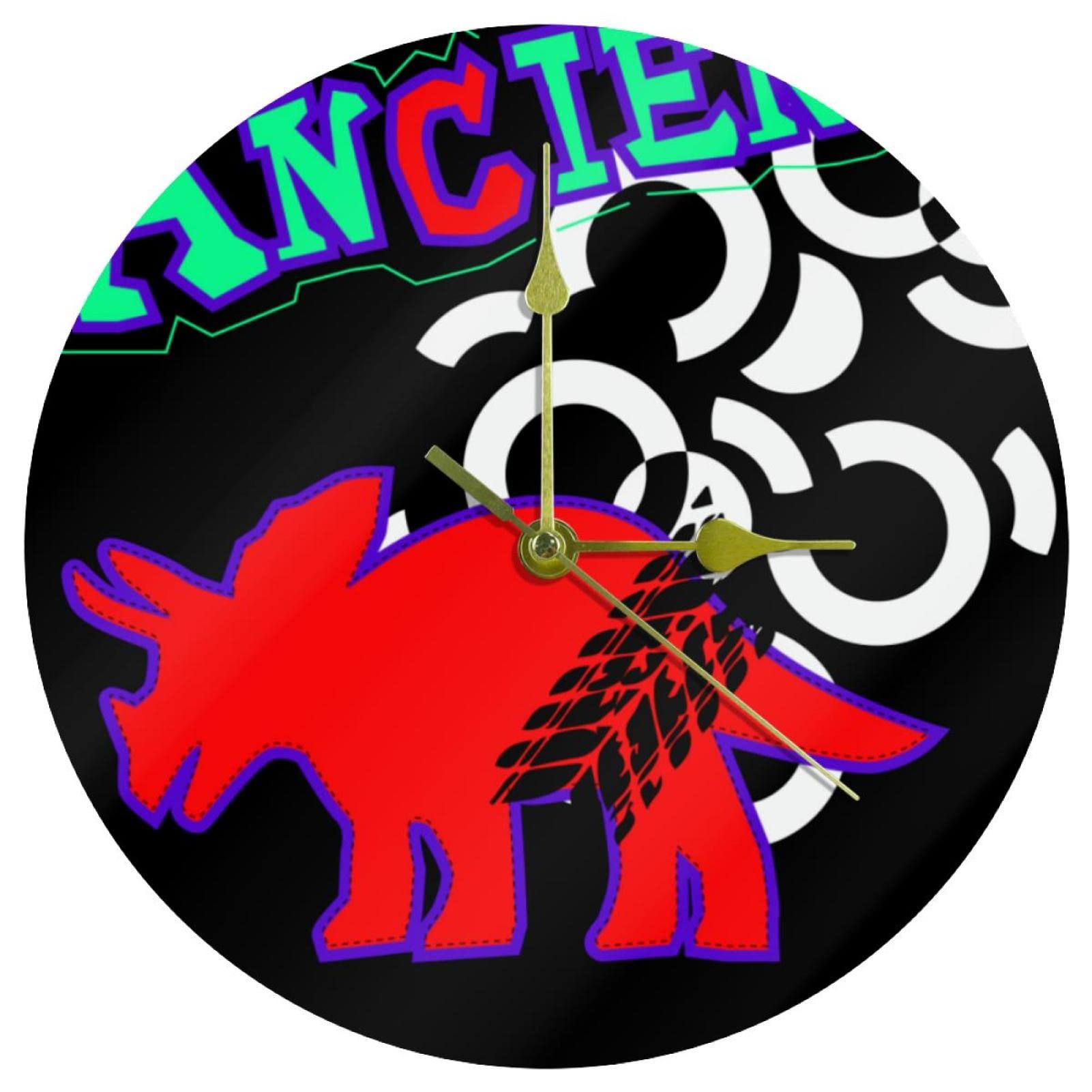 Horloge murale rhinocéros ronde en acrylique pour décorer le salon ou la chambre