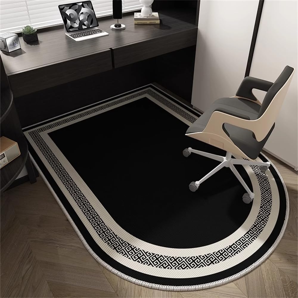 Bürostuhlmatte für Teppich & Hartholzbodenschutz – rutschfeste Gaming-Schreibtischunterlage für Computerstühle – stilvoll 100 x 120 cm schwarz – ideal für Holzböden