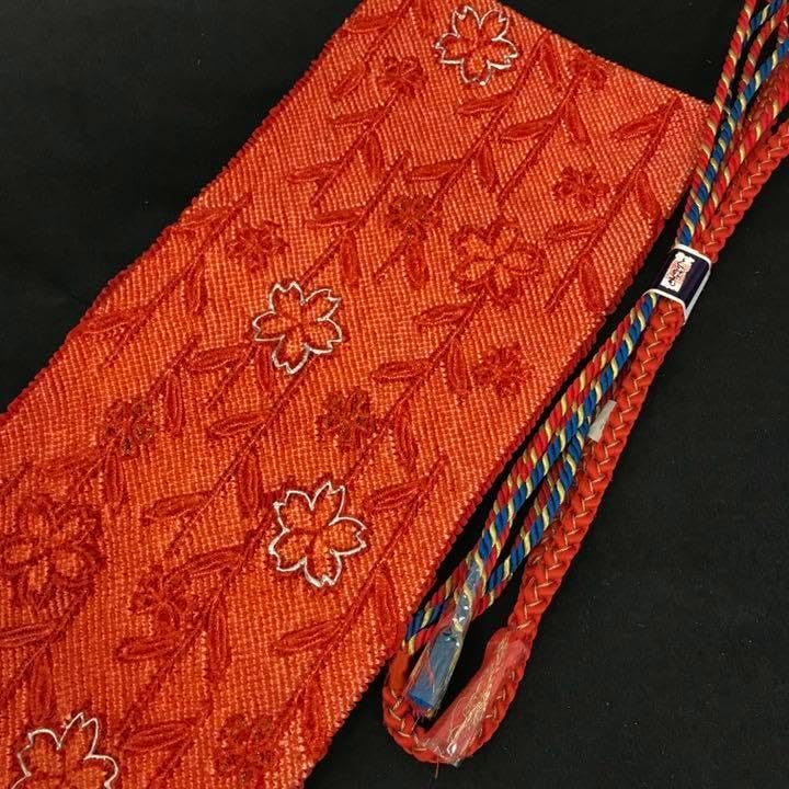 正絹 絞りの帯揚げ帯締めセット 019